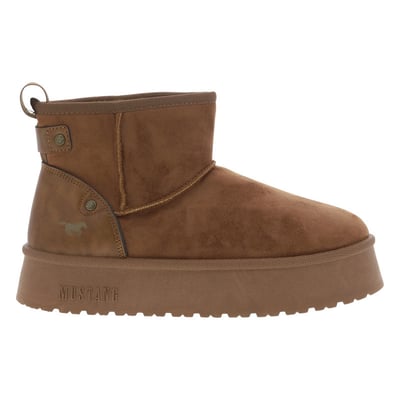 Boots noires à talon plateau et à slip-on avec l'intérieur en fausse MUSTANG