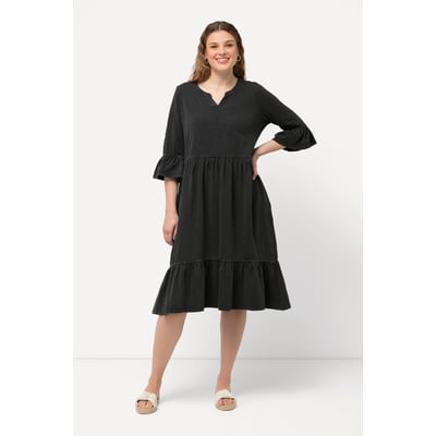 Robe en jersey avec volants. Col tunisien ULLA POPKEN