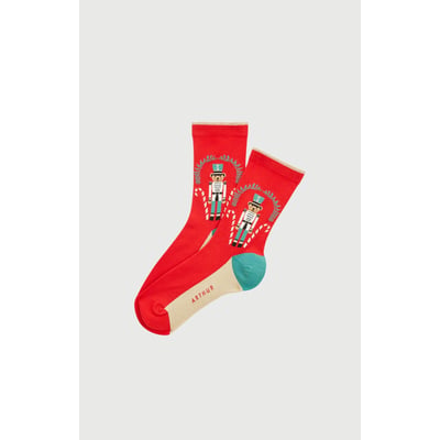 Chaussettes en coton imprimé Teddy Casse-noisette Rouge ARTHUR