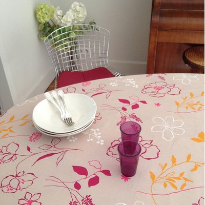 Nappe enduite carrée ou rectangle CAMÉLIA FLEUR DE SOLEIL