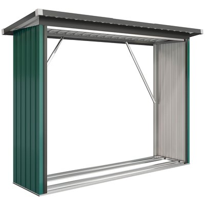 Abri pour le stockage du bois Acier galvanisé OUTSUNNY