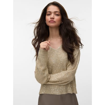 Pull col V à sequins VERO MODA