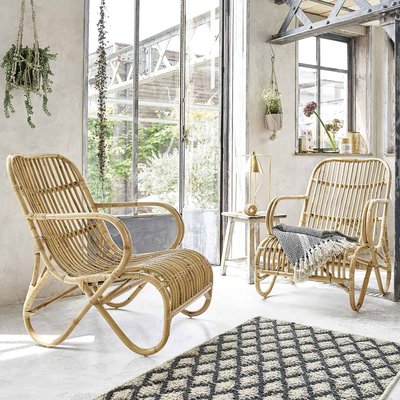 Fauteuil en rotin (lot de 2) BOHO BERAH GETAH