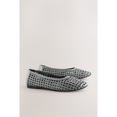 Ballerines en cuir tissé NEXT