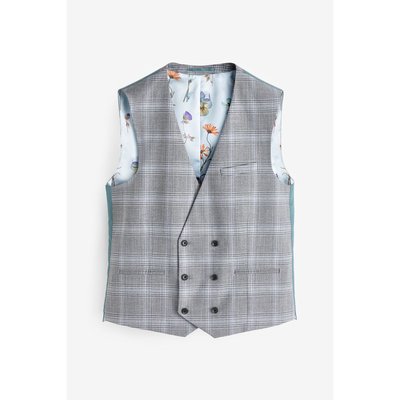 Gilet de costume à carreaux coupe classique NEXT