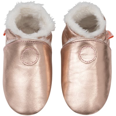 Chaussons cuir souple uni fourrés TICHOUPS