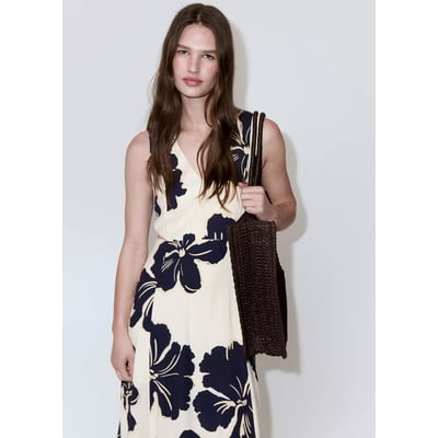 Robe à découpes et imprimé floral MANGO