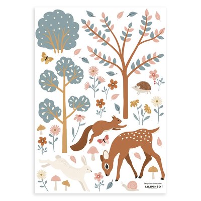Stickers muraux forêt biche et animaux JÖRO LILIPINSO