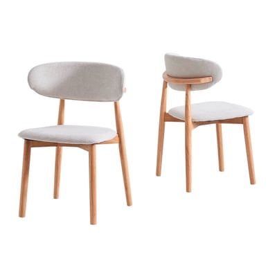 Lot de 2 chaises en tissu et bois massif - CORTE MATHI DESIGN