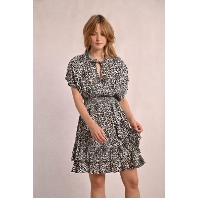 Vestido corto con mangas cortas y estampado MOLLY BRACKEN