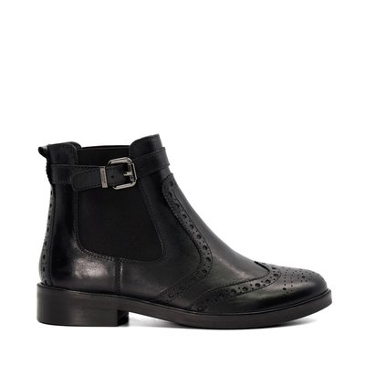 Bottines Chelsea en cuir à détail Richelieu - QUESTION DUNE LONDON