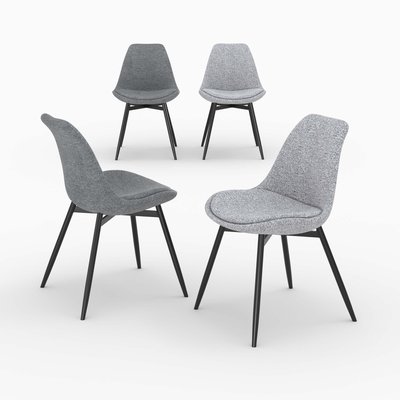 Pack 4 chaises en tissu - FLIPPI RENDEZ-VOUS DÉCO