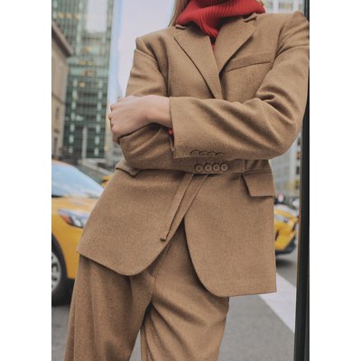 Blazer costume laine mélangée MANGO