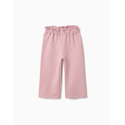 Pantalon à jambe large en molleton avec taille élastique ZIPPY