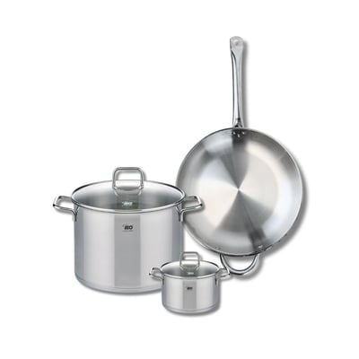 Batterie 1 poêle 32cm + 2 faitouts 14/26cm PROFI CITRIN ELO