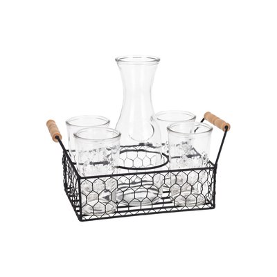 Coffret Jus de Fruit 4 Verres + 1 Carafe en Verre WADIGA