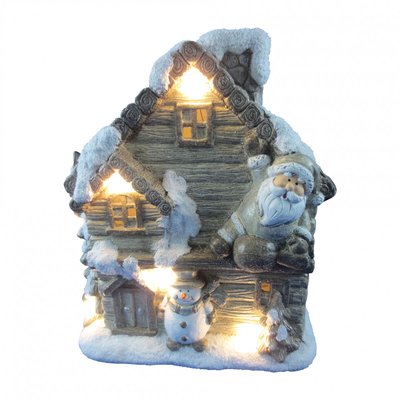 Maison lumineuse bonhomme de neige et pere noel DOUCEUR D'INTÉRIEUR