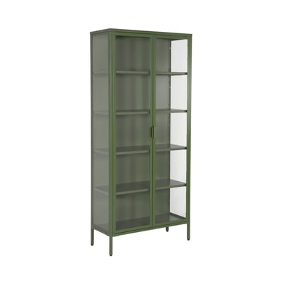 Buffet, vaisselier acier et verre trempé 2 portes 180cm ARKANSAS SWEEEK