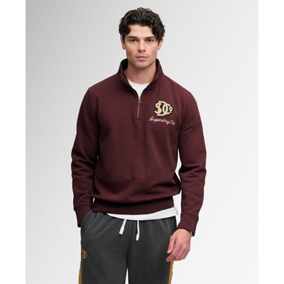 Sweat Vintage Athletic Demi-Zip Coupe Décontractée SUPERDRY