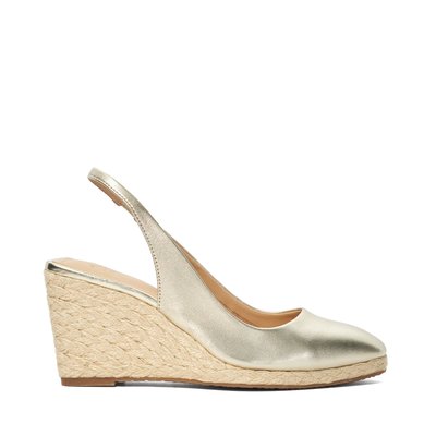 Chaussures compensées en raphia vernies à bride arrière - CADANCE DUNE LONDON