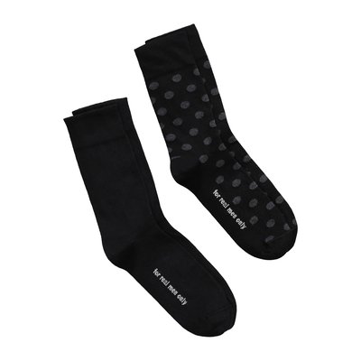Chaussettes lot de 2, à pois / unies JP1880