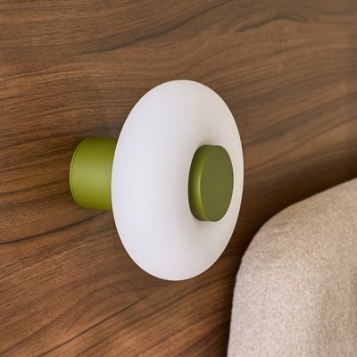 Omer Wall Or Ceiling Light in Iron and Opaline Glass, Diameter 21.5cm LA REDOUTE INTERIEURS