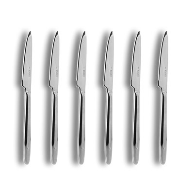 Lot de 6 couteaux à steak en acier inoxydable, ATHENA OGO LIVING