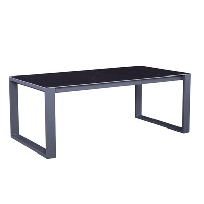 Table repas en aluminium avec plateau céramique, COMO AU JARDIN DE CHLOÉ