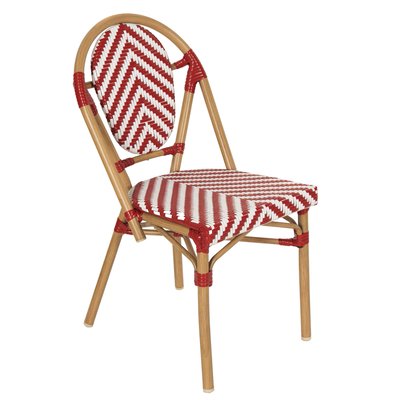 Chaise de jardin style bistrot parisien en aluminium et rotin synthétique, ALMA OVIALA