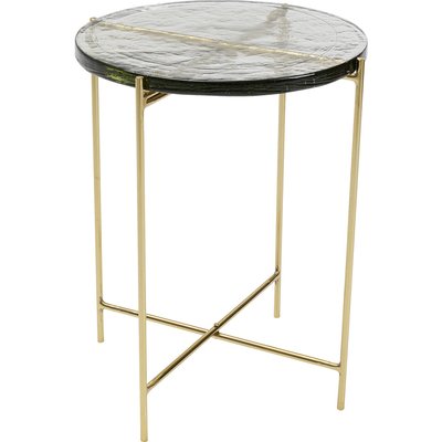 Table d'appoint en verre et acier, ICE KARE DESIGN