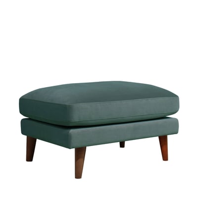 Pouf en velours pieds bois foncé- VILLABON DRAWER