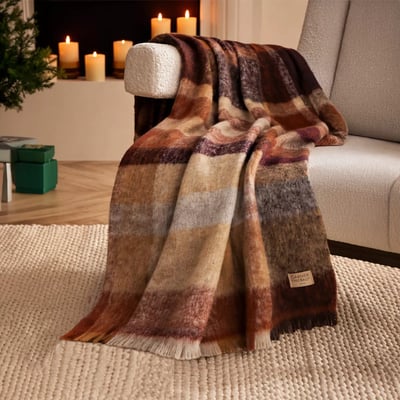 Plaid laine & autres fibres MOHAIRA ECOSSAIS GARNIER THIEBAUT