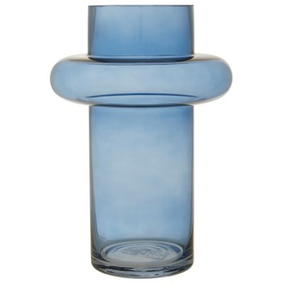 30cm Blue Finish Glass Vase SO'HOME