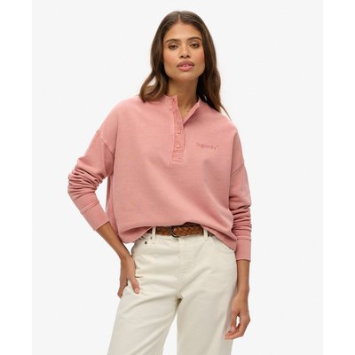 Sweat ras du cou boutonné brodé Core Logo SUPERDRY