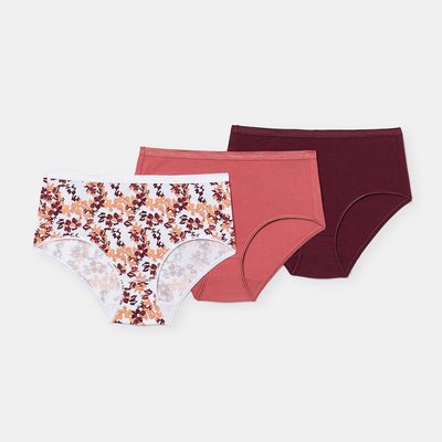 Lot 2 + 1 gratuit slips midi en coton bio PLAYTEX