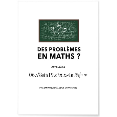 Poster Problème de maths L'AFFICHERIE