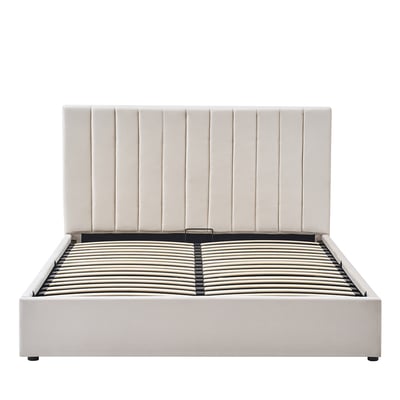 Lit coffre - Velours beige - GIULIA MAISON AUBERTIN
