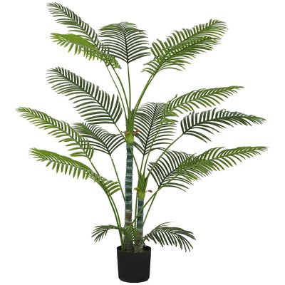 Palmier artificiel H.175cm 4 pieds 16 feuilles pot inclus HOMCOM