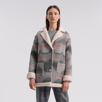 Manteau mi-long boutonné doublée peluche MOLLY BRACKEN