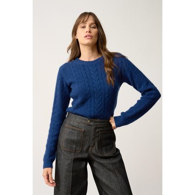 Pull Col Rond 8 Fils Minuit Olivia JUST CASHMERE
