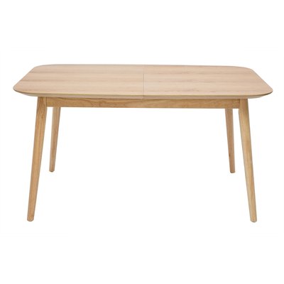 Table extensible rallonges intégrées rectangulaire en bois clair chêne L140-170 cm ANK MILIBOO