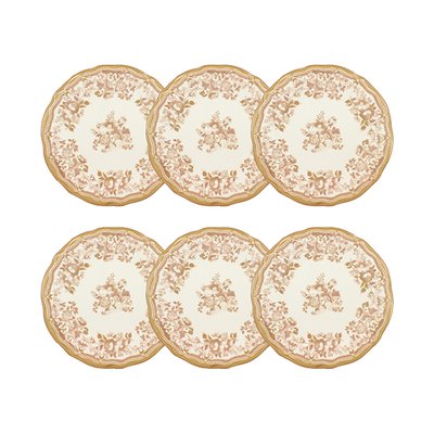 Lot de 6 assiettes plates en grès 26cm, FAUSTINE NOVASTYL