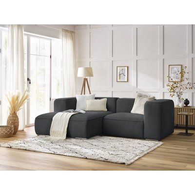 Canapé d'angle fixe 3 places en tissu texturé, ZEPHYR BOBOCHIC