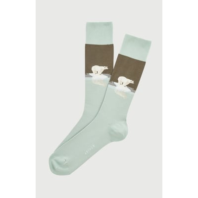 Chaussettes en coton imprimé Pôle position Blanc ARTHUR