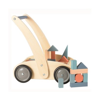 Chariot de marche avec blocs en bois EGMONT TOYS