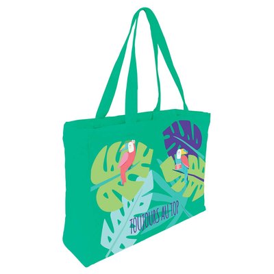 Tote bag en coton imprimé toucans DRAEGER PARIS