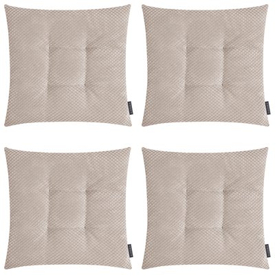 Galettes de chaise velours carrées COMODO-lot de 4 MAGMA HEIMTEX