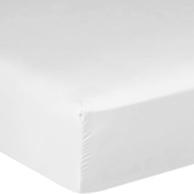 Drap housse en satin de coton lavé bonnet 30 cm uni, DESIR BATON ROUGE