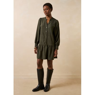 Robe courte manches longues en flanelle LA FEE MARABOUTEE