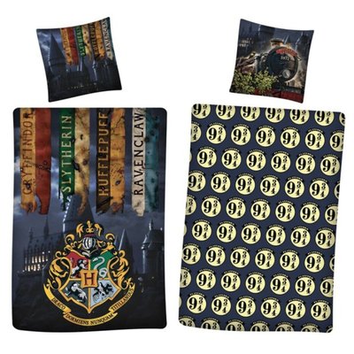 Parure de Lit Enfant Coton Réversible Poudlard HARRY POTTER
